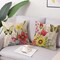 Throw Pillow Covers 16x16 Set of 4 Decorative Spring Pillow Covers Linen Flower Butterfly Farmhouse Pillowcases for Sofa Couch Living Room Outdoor (16" x 16")